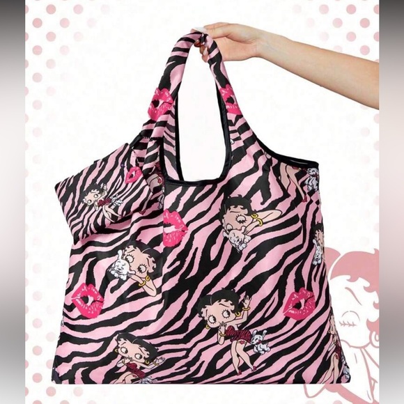 Betty Boop Handbags - Betty Boop Pink & Black Oversized Tote Bag NEW 🏷️